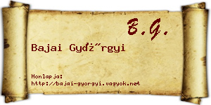 Bajai Györgyi névjegykártya