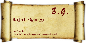 Bajai Györgyi névjegykártya